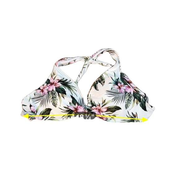 Shade & Shore White Floral Bikini Set With Halter Top & High-Rise Bottom XL 1827 - Picture 4 of 7